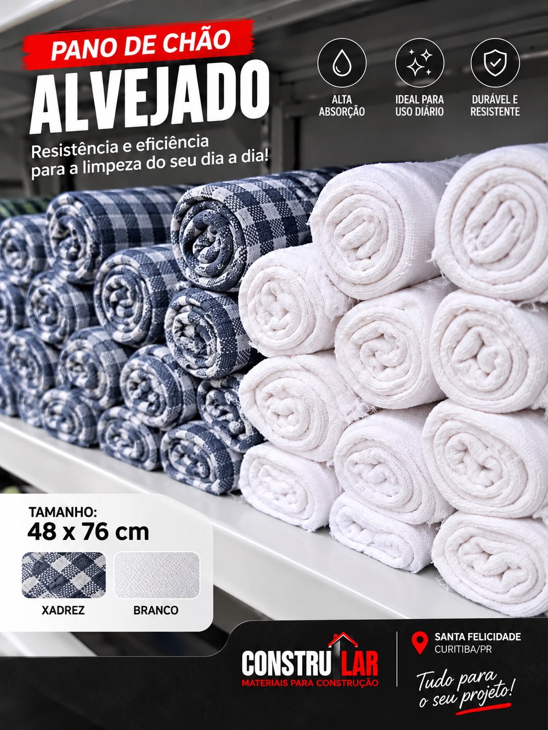 Pano de Chão Alvejado